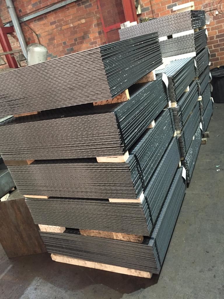 Material for mezzanine floor and stair treads, awaiting quality checks